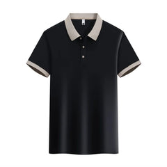 HEARUJOY - Summer Men's Clothing Luxury Knit Short Sleeve Polo Shirt Retro Button-down Patchwork Popular Fashion Business Casual T-shirt