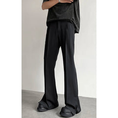HEARUJOY - Brown Black Suit Pants Men Fashion Social Mens Dress Pants Korean Casual Loose Flared Pants Mens Office Formal Trousers M-2XL