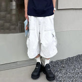 Hearujoy High Street Men's Denim Shorts Casual Big Pockets Patchwork Overall Straight Leg Loose Male Jeans Fashion 9C6820
