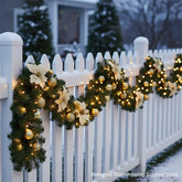 YICKYUE - Christmas LED Rattan Garland Decorative New Year Christmas Garland Artificial Xmas Tree Rattan Banner Decoration Wreath