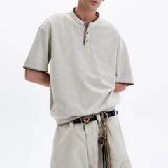 HEARUJOY - Summer New Men's Short-Sleeved Shirt American Vintage Fashion Trend Unisex Loose Casual Simple Breathable Niche Men's Tops