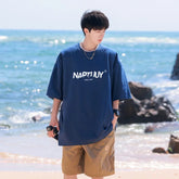 HEARUJOY - T Shirt Oversized Cotton For Men White Men's Letter Print 5XL T-shirts Men Casual Wear Summer Tee Shirts Big Size Clothing