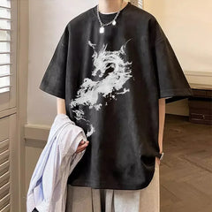HEARUJOY - Man Tee Shirts Cotton Oversized O Neck Watercolor T Shirt for Men Luxury High Quality Cool New In Cheap Clothes Party Summer Top