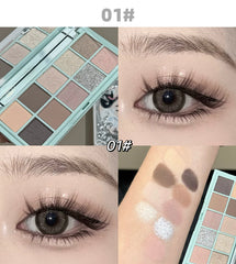 YICKYUE - 10 Colors Eyeshadow Palette Purple Glitter Pearlescent Matte Nude Eye Shadow Shimmer Makeup Lasting Beauty Eye Cosmetics