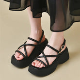 Hearujoy Fashion Cross Strap Platform Sandals for Women Summer Thick Bottom Gladiator Shoes Woman Casual Non-Slip Wedge Sandalias Planas