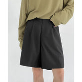 HEARUJOY - Summer Black Suit Shorts Men Fashion Social Mens Dress Shorts Korean Loose Straight Casual Shorts Mens Office Formal Shorts