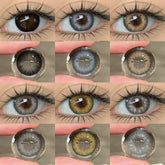 YICKYUE - 1 Pair Color Contact Lenses for Eyes Color Eye Lens Blue Eye Lenses Brown Lenses Gray Pupils Lens Yearly Green Contacts
