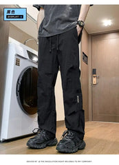 HEARUJOY - Men's Summer Lightweight Loose Straight-Leg Ice Silk Casual Pants