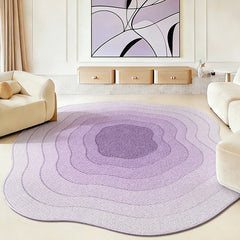 YICKYUE - Irregular Shape Bedroom Decor Purple Carpet Fluffy Soft Study Floor Mat Thick Plush Rug Leopard Pattern Carpets for Living Room