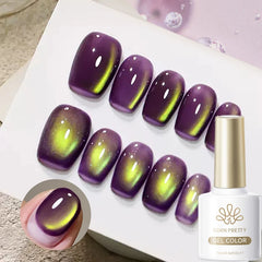 YICKYUE - 10ml Fruit Purple Grape Cat Magnetic Gel Nail Polish New Whitening Guava Glass Beads Varnish Nail Supplies