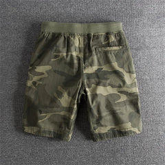 HEARUJOY - Summer Men Camouflage Shorts Casual Elastic Waist Comfort Loose Jogging Pants Cotton Cargo Gym Running Shorts Beach Shorts