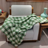 YICKYUE - Bohemian Vintage Plaid Sherpa Throw Blanket, Soft Flannel Couch Cover for Couch, Single Size Lightweight Blanket for Adults,Gift