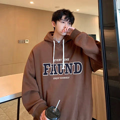 HEARUJOY - Men's Oversized Hoodie Off White Letter Print 5XL Hoodies with Hat Over size for Men Man Hoody Casual Wear Male Sweatshirt