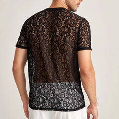 HEARUJOY - Slightly Transparent Hollow Out Lace Top Summer Style Regular Clothing Length S-2XL Size Available Slight Stretch Fabric