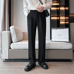 HEARUJOY - Black Suit Pants Men Slim Fit Social Mens White Dress Pants Korean Straight Pants Mens Office Formal Trousers Large Size 5XL