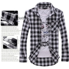 HEARUJOY - Men's Plaid Shirt Button Down Casual Check Shirt Long Sleeve Slim Spring Autumn Male Brand Soft Comfortable Fashion