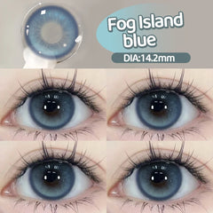 YICKYUE - 2PCS Myopia Beauty Colored Contact Lenses Purple Halloween Makeup Lens Fashion Pupils Big Eye Lenses Natural Blue Lense