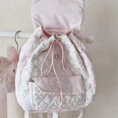 YICKYUE - Pink Backpack Female Student Schoolbag Travel Portable Commuter Schoolbags Cute Printed Large Capacity Storage Bag Birthday Gift