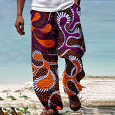 HEARUJOY - Men Casual Long Pants Men African Dashiki Traditional Casual Trouser Summer Hawaii Holiday Ankara Beach Floral Pants 남자 여름바지