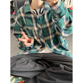 HEARUJOY - New in Spring Men's Shirts Classic Harajuku Long Sleeved Plaid Shirt Red Checkered Shirt Chemise Homme Cotton Male Check Shirts