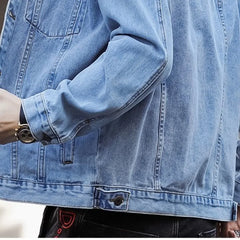 HEARUJOY - Spring and Autumn Men's New Spliced Turn-down Colla Button Pocket Fashion Solid Color Loose Comfortable Long Sleeve Jackets