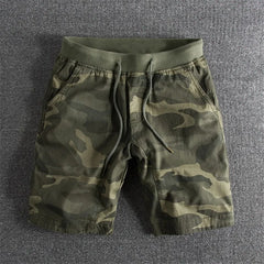 HEARUJOY - Summer Men Camouflage Shorts Casual Elastic Waist Comfort Loose Jogging Pants Cotton Cargo Gym Running Shorts Beach Shorts