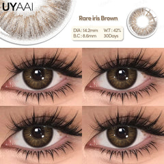 YICKYUE - 1 Pair Color Contact Lenses for Eyes Korean Brown Natural Big Eye Lenses Gray Eye Contact Green Color Lens