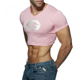 Hearujoy Mens Male Club Round Neck T-Shirt Printing Crop Tops Summer Gym Running Sportswear Club Sexy Skinny Short Sleeve Cosplay Costume