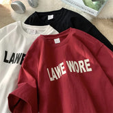 HEARUJOY - T Shirt Oversized Cotton For Men White Men's Letter Print T-shirts Male 5XL Casual Wear Summer Tee Shirts Unisex Big Size