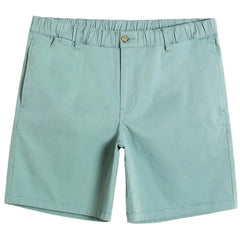HEARUJOY - Men's Classic Fitted Cotton Casual Shorts with Elastic Waistlines and Multiple Pockets for Daily Commuting and Summer Shorts