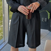 Hearujoy Korean Design Male Loose Shorts Dark Style Straight Men's Casual Trousers Wide Leg Menwear Summer Fashion 9C6334