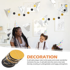YICKYUE - 8Pcs Premium Paper Round Disc Streamer Banner with Cotton Thread for Party Hanging Decoration Birthday Wedding Graduation