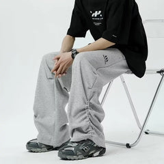 Hearujoy Wide Leg Sweatpants Men Casual Pants Men Oversize Gray Sports Pants Black Trousers Male Loose Korean Streetwear Hip Hop