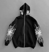 Hearujoy Y2k Vintage Goth Print design Couple oversized sweatshirt for men Harajuku Fashion Trend personality design full zip hoodie coat