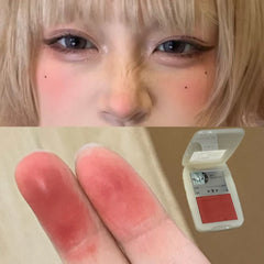 YICKYUE - Powder Blusher Disk Monochrome Matte Blush Palette Cheek Tint Natural Facial Rouge Plate Brighten Nude Matte Face Contour Makeup