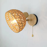 YICKYUE - Wall Decor Room Rattan Ancient Farmhouse Hemp Rope Japanese Woven Lamps Bedside Bedroom Living Room Rural Wall Lamp
