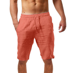 HEARUJOY - Cotton Casual Loose Trousers Men'S Summer Casual And Fashionable Solid Cotton And Linen Shorts Pantalon Hommes VêTement Homme