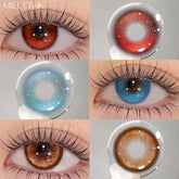 YICKYUE - 1 Pair Colored Contact Lenses for Eyes Red Color Contacts Blue Lenses Brown Soft Lenses Beauty Fashion Lens Makeup Yearly