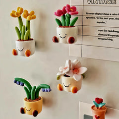 YICKYUE - Mini Flower Potted Plant Resin Fridge Magnet Home Decoration Magnet Photo Fixing Magnet