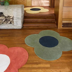 YICKYUE - Flower Pattern Carpets for Living Room Thick Plush Bedside Floor Mat Fluffy Soft Rug Nordic Style Bedroom Decor Irregular Carpet