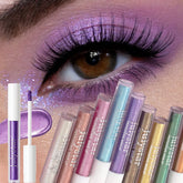 YICKYUE - 10 Colors Waterproof Liquid Eyeshadow High Shine Long-Lasting Sparkling Eye Shadow Metallic Pink Purple Party Stage Eyes Makeup