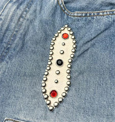HEARUJOY - American street rhinestone retro pocket washed wide-leg denim shorts summer y2k Harajuku high-waist straight knee-length shorts