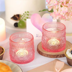 YICKYUE - 12PCS Glass Candle Holders Votive Candle Jars Empty Container for DIY Candle Making Crafts Holiday Decor Gift for Friends Family