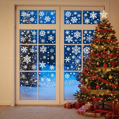YICKYUE - Christmas Decoration Snowflake Window Clings, Glueless PVC Wall Stickers, for Windows Glass for Christmas New Year Winter Party