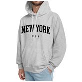 Men'S Loose Solid Color Fall Hooded Sweatshirt Men'S Letter Printed Loose Casual Long Sleeve Pullover Pattern Sudaderas Hombre