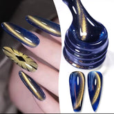YICKYUE - 10ML 1PCS Gold Light Blue Cat Eye Gel Nail Polish New Glass Bead Whitening Nail Art Autumn Nails Nail Supplies