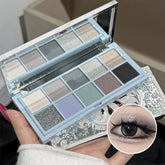YICKYUE - 10 Colors Eyeshadow Palette Purple Glitter Pearlescent Matte Nude Eye Shadow Shimmer Makeup Lasting Beauty Eye Cosmetics