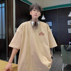 HEARUJOY - T Shirt Oversized Cotton For Men White Men's Mountain Print T-shirts 5XL Men Casual Wear Summer Tee Shirts Unisex Big Size