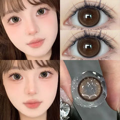 YICKYUE - 2PCS/Pair Contact Lenses with diopters Natural Lenses Gray Lenses Beauty Pupils Korean Style Fashion cosmetics Lenses New