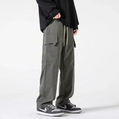HEARUJOY - Men's Black Pants New Cargo Pants Men's Loose Straight Oversize Clothing Fashion Jogger Harem Trousers Man Casual Sweatpants